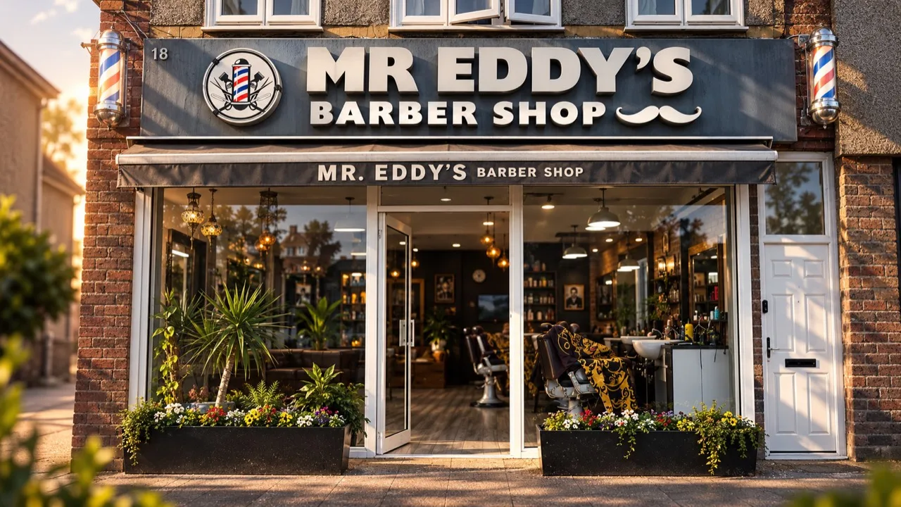 Mr Eddy's shopfront in warm daylight